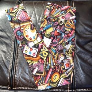LulaRoe One Size ART leggings, NEW, multicolor, paints, brushes, fits 2-10
